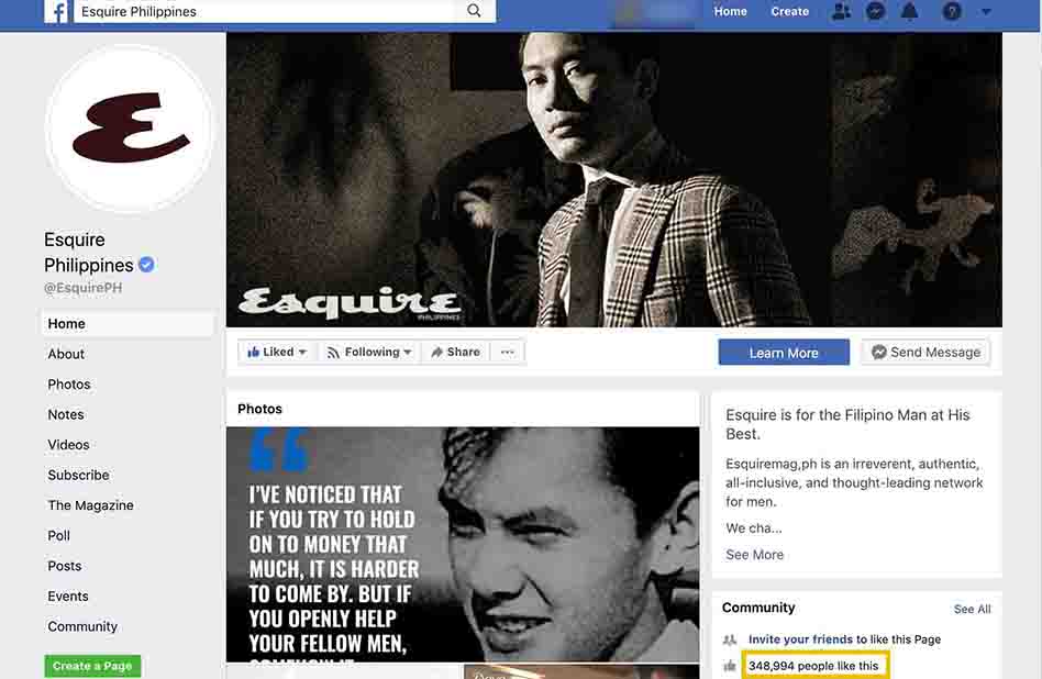 Facebook Page likes hidden